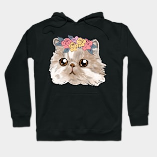 cream cat girl head _ Bunniesmee Hoodie